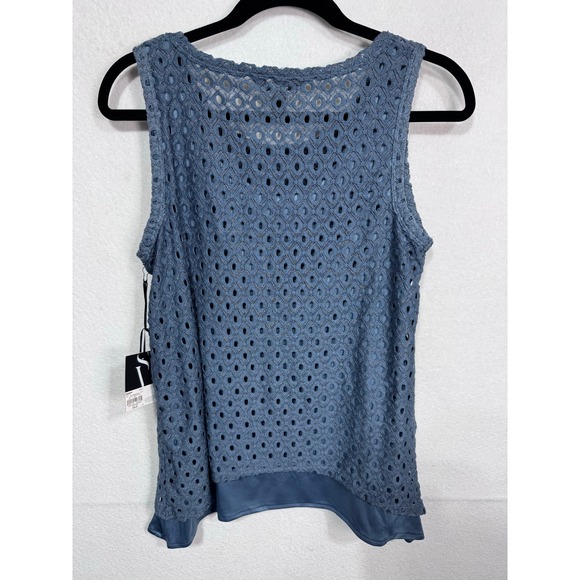 Simply Vera Vera Wang Baron Blue Lace Tank Top Women's‎ Small Sleeveless Layered - Picture 5 of 6